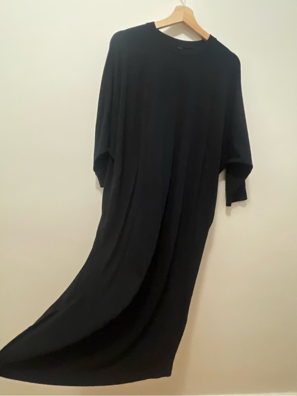 Uniqlo Black Midi Crewneck Dress